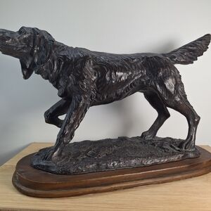 Bronze Pointer Hunting Dog Sculpture - Vintage